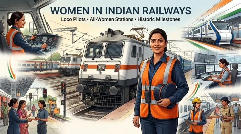 Women working across Indian Railways as loco pilots, station staff, engineers and RPF personnel