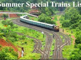 Summer Special Train Time Table 2025 Summer Special Trains List