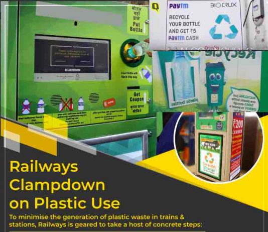 Plastic Bottle recycling Machines at Railway Stations Plastic Free Railway