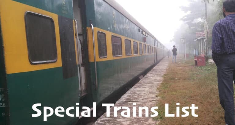 Special trains List 2026