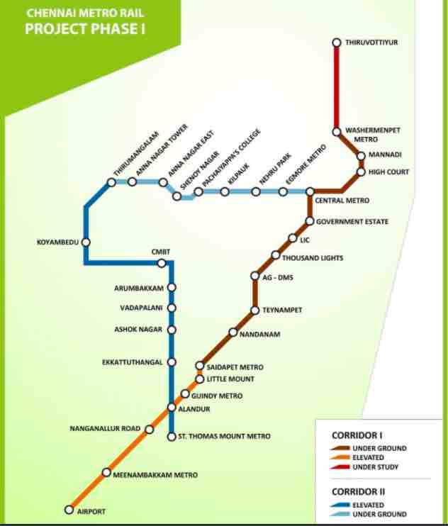 Chennai Metro Rail ~ Route Map