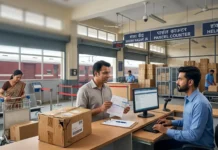 Railway Claims and Compensation: Damaged or Lost Parcel Refund Passenger submitting a damaged parcel compensation claim at an Indian Railways parcel office