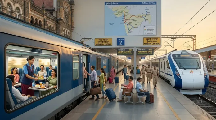 Shatabdi Express compared with Vande Bharat train showing chair car seating and onboard meal service