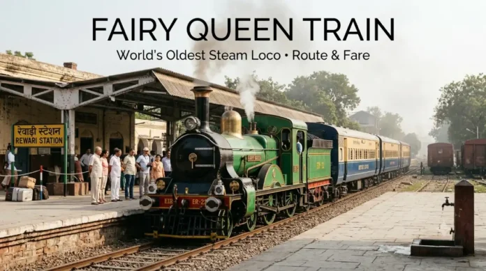 Fairy Queen steam locomotive heritage train in India