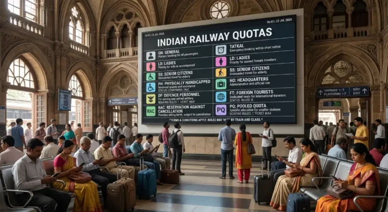 Indian Railways Quotas Full List Codes and Booking Rules