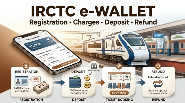 IRCTC e-Wallet registration, charges, deposit and refund guide