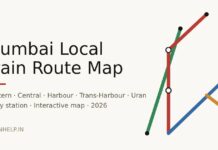 Mumbai Local Train Map 2026: Interactive Route Map and Station List Mumbai local train route map 2026 showing Western, Central, Harbour and Trans-Harbour lines