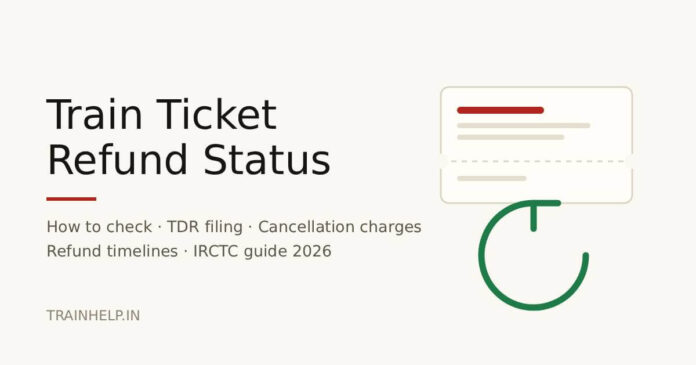 Train Ticket Refund Status 2026 Train ticket refund status 2026 guide covering IRCTC refund, TDR filing and cancellation charges