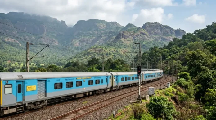 Panchavati Express – Mumbai to Nashik Train Panchavati Express train running through the scenic Maharashtra landscape